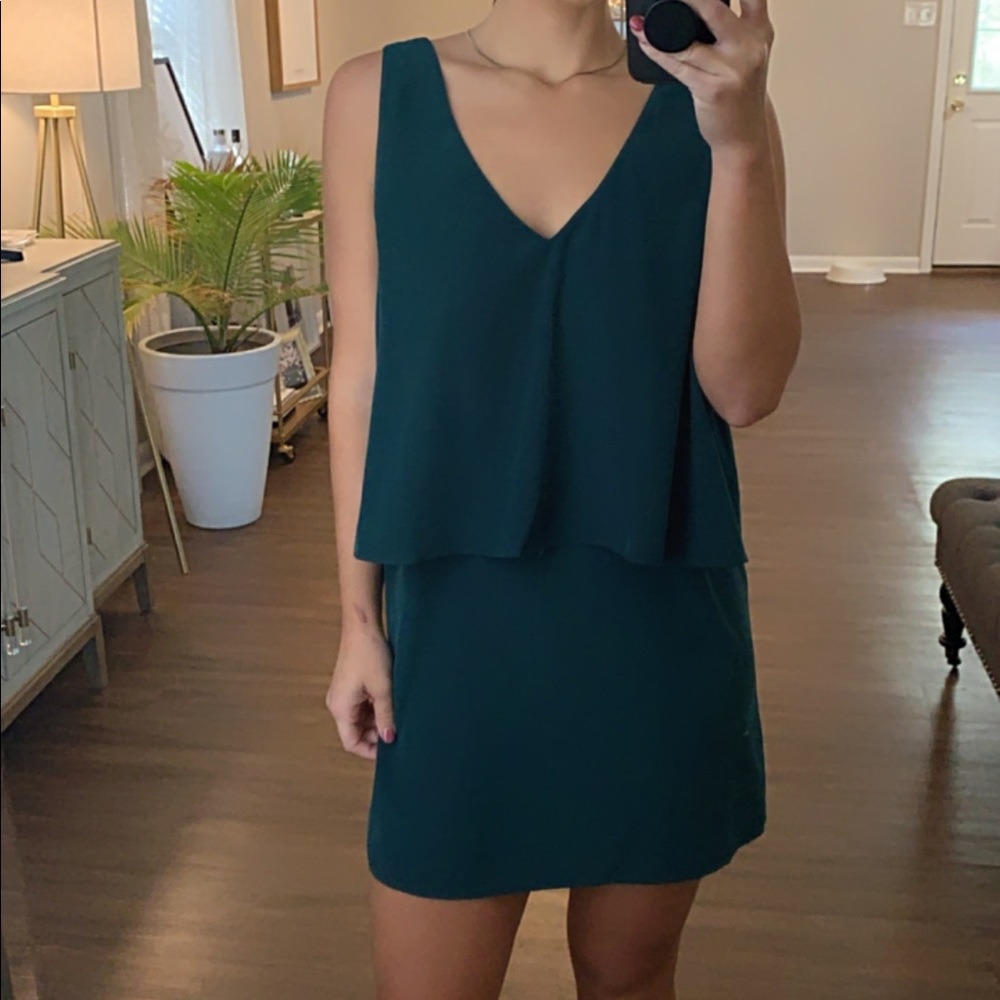 Green Tiered Mini Dress